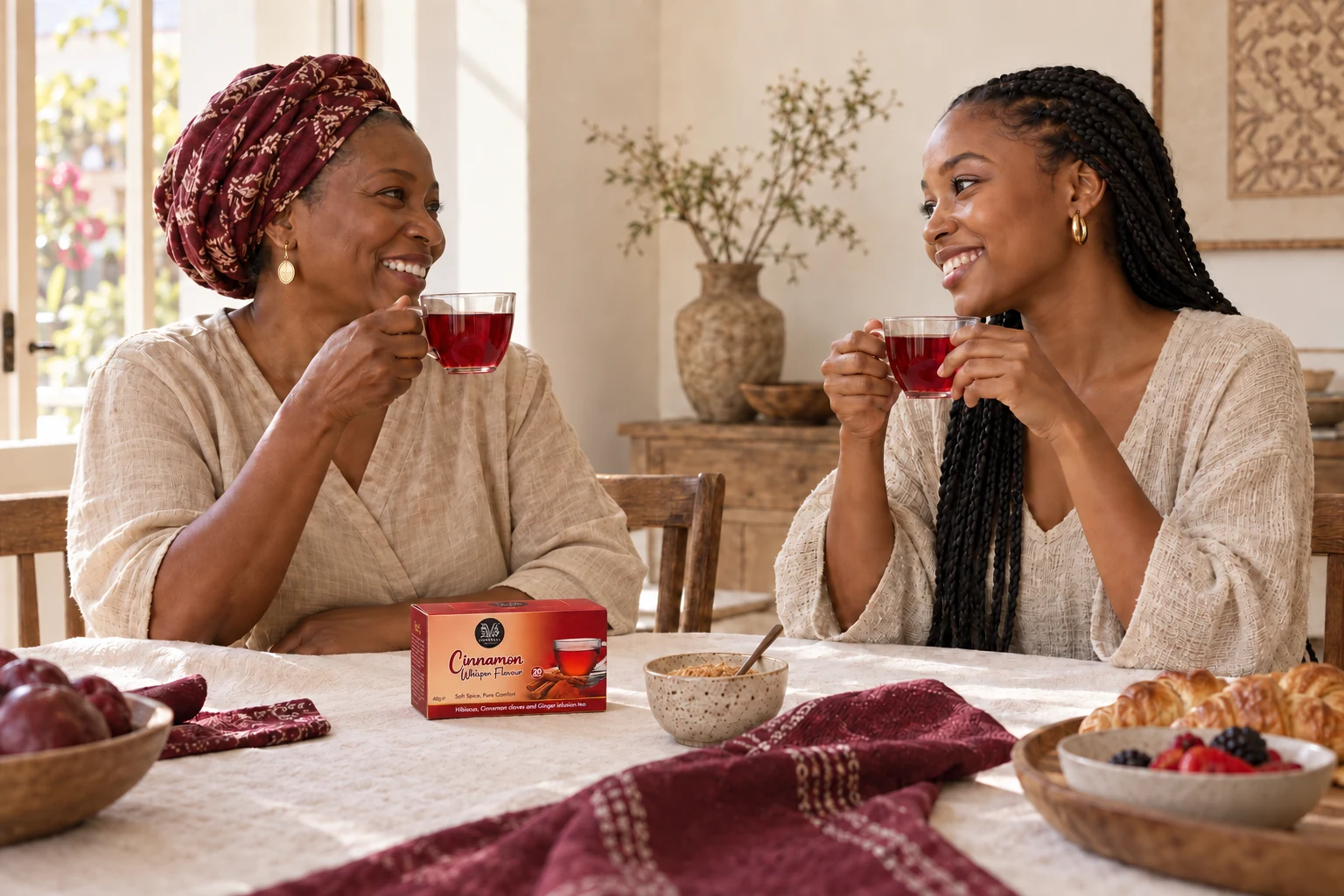 Hibiscus tea shared around a table